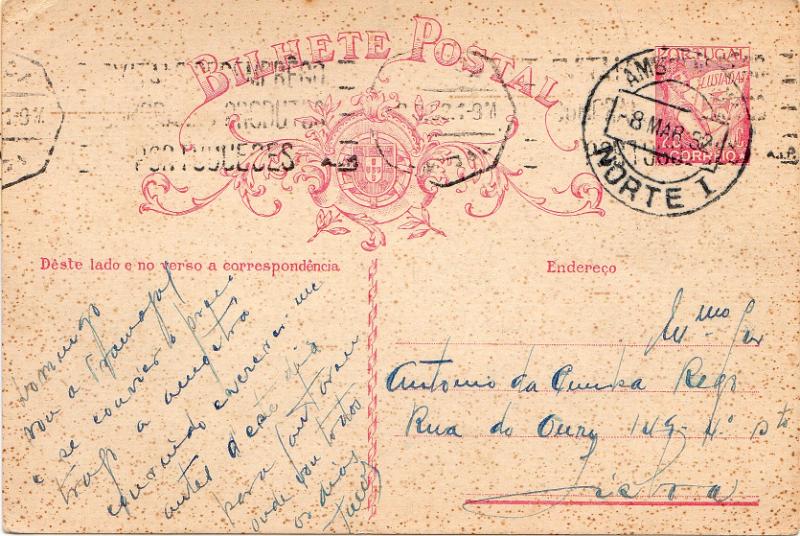 0681 f.jpg -     Lote:    681 (frente)                   Descrição:         Correio ferroviário * Marcas nominativas. 1931 &mdash; Lusíadas. OM80, 25C carmim. Circulado de Setil pela Ambulância Norte I (08.03.32) para Lisboa. No verso carimbo linear nominativo batido a preto da estação ferroviária de "SETIL".        IC       Valor Base:     &euro; 25,00     Valor Venda:     &euro;      